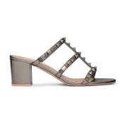 Grijze Caged Sandalen met Rockstud Details Valentino Garavani , Gray ,...