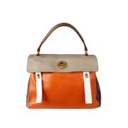 Pre-owned Leather handbags Yves Saint Laurent Vintage , Orange , Dames