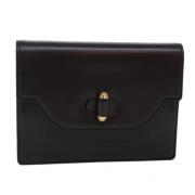 Pre-owned Leather clutches Gucci Vintage , Brown , Dames