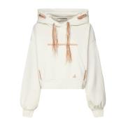 Witte Katoenen Oversized Hoodie Akep , White , Dames