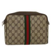 Pre-owned Canvas clutches Gucci Vintage , Beige , Dames