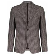 Verfijnde Schurwolle Blazer Jas Tagliatore , Brown , Heren