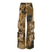 Cargo Patch Camo Print Broek Blumarine , Multicolor , Dames