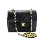 Pre-owned Leather chanel-bags Chanel Vintage , Black , Dames