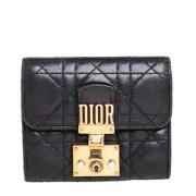 Pre-owned Leather wallets Dior Vintage , Black , Dames