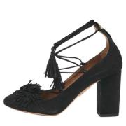 Pre-owned Suede heels Aquazzura Pre-owned , Black , Dames