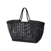 Gevlochten leren shopper tas Dragon Diffusion , Black , Dames