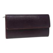 Pre-owned Leather wallets Louis Vuitton Vintage , Purple , Dames