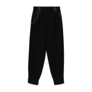 Zwarte Capsule Broek met Ringdetail Emporio Armani , Black , Dames