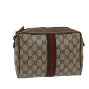 Pre-owned Leather clutches Gucci Vintage , Beige , Dames