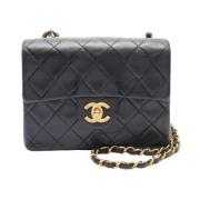 Pre-owned Leather chanel-bags Chanel Vintage , Black , Dames