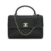 Pre-owned Leather chanel-bags Chanel Vintage , Black , Dames