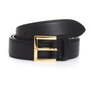 Zwarte Vierkante Gesp Leren Riem Orciani , Black , Dames