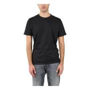 Jersey T-shirt met geborduurde achterkant Dondup , Black , Heren