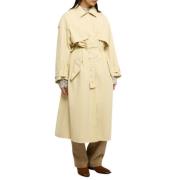 Beige Waterdichte Trenchcoat met Zilveren Oogjes Roseanna , Beige , Da...