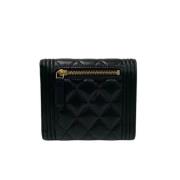 Pre-owned Leather wallets Chanel Vintage , Black , Dames