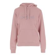 Katoenen hoodie met strass logo MC2 Saint Barth , Pink , Dames