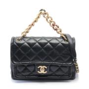 Pre-owned Leather chanel-bags Chanel Vintage , Black , Dames