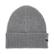 Gebreide wollen beanie muts met krokodil applicatie Lacoste , Gray , U...