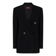 Zwarte Oversized Blazer Buitenkleding Max Mara , Black , Dames