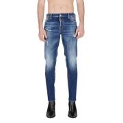 Stretch katoenen regular-waisted jeans met logo Dsquared2 , Blue , Her...