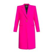 Fuchsia Wol Lange Jas Twee-Zak Ontwerp Versace , Pink , Dames