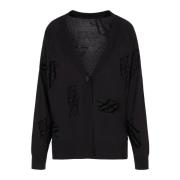 Gebreide Cardigan Trui Armani Exchange , Black , Dames