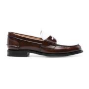 Bruin Leren Loafers Elegante Stijl Church's , Brown , Dames