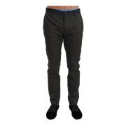 Slim Fit Gestreepte Casual Broek Dolce & Gabbana , Gray , Heren