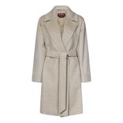 Beige Cashmere Short Wrap Coat Max Mara , Beige , Dames