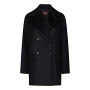 Zwarte Kent Jas Elegante Damesmode Max Mara , Black , Dames