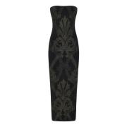 Zwarte Jacquard Jurk Elegant Gelegenheidskleding Wolford , Black , Dam...