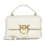 Witte Chevron-Gestikte Handtas Pinko , White , Dames