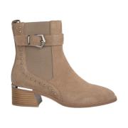 Platte enkellaars met studs Alma EN Pena , Beige , Dames