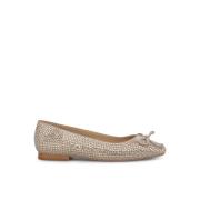 Rhinestone ballerina met strik Alma EN Pena , Beige , Dames