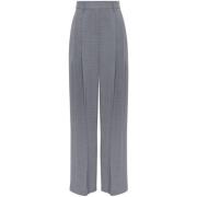 Grijze Wijde Pijp Broek van Wol Brunello Cucinelli , Gray , Dames