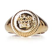 Gouden Medusa Embleem Ring Versace , Yellow , Heren