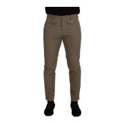 Luxe Bruine Chino Broek Gemaakt in Italië Dolce & Gabbana , Green , He...