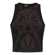 Bruine Jacquard Paisley Crop Top Wolford , Brown , Dames