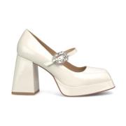 Plateau schoen gesp strass Alma EN Pena , White , Dames