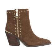 Enkellaarzen met hak en studs Alma EN Pena , Brown , Dames