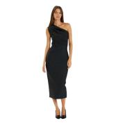 Asymmetrische lange jurk Alma EN Pena , Black , Dames