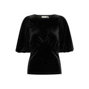 Velours Top met Ruches - Zwart InWear , Black , Dames