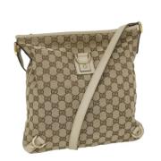 Pre-owned Canvas shoulder-bags Gucci Vintage , Beige , Dames