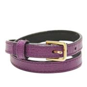 Pre-owned Leather bracelets Yves Saint Laurent Vintage , Purple , Dame...