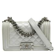 Pre-owned Leather chanel-bags Chanel Vintage , Gray , Dames