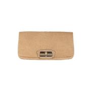 Pre-owned Leather clutches Coach Pre-owned , Beige , Dames