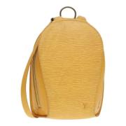 Pre-owned Leather backpacks Louis Vuitton Vintage , Yellow , Dames