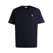 Navy Blue Geborduurd Logo T-shirt Bally , Blue , Heren