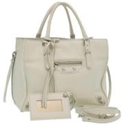 Pre-owned Leather balenciaga-bags Balenciaga Vintage , Beige , Dames